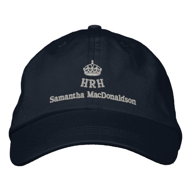 Personalised Her Royal Highness Embroidered Hat (Front)