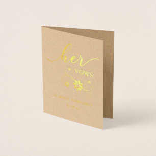 Personalised Her Wedding Vows Foil Card