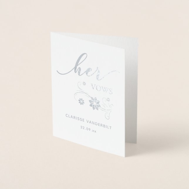 Personalised Her Wedding Vows Foil Card (Front)