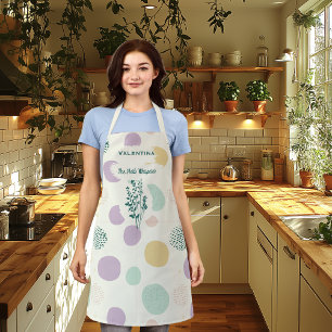 Personalised Herb Whisperer with Pastel Geometric  Apron