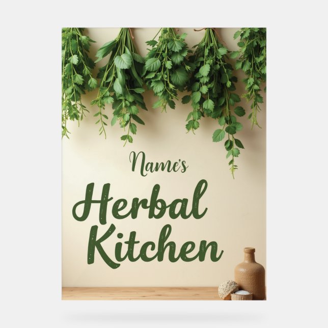 Personalised Herbal Kitchen Farmhouse Décor Acrylic Sign (Front)