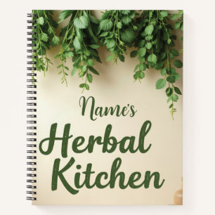 Personalised Herbal Kitchen Recipe Notebook