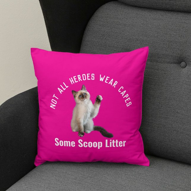 Personalised Hero Cat Dad Father's Day Gift Funny Cushion (Creator Uploaded)
