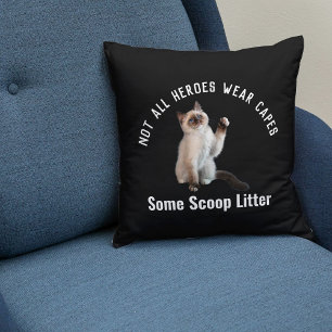 Personalised Hero Cat Dad Father's Day Gift Funny Cushion