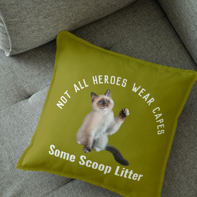 Personalised Hero Cat Dad Father's Day Gift Funny Cushion (Creator Uploaded)