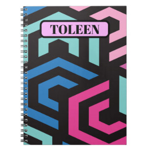 Personalised Hexagon Geometric Pattern           Notebook