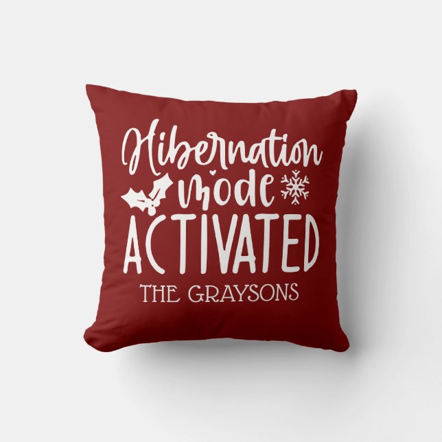 Personalised Hibernation Mood Activated Christmas  Cushion (Front)