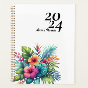 Personalised Hibiscus Flower Tropical Planner