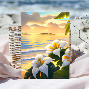 Personalised Hibiscus Tropical Birthday Card