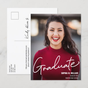 Personalised High School Class of Photo Announcement Postcard