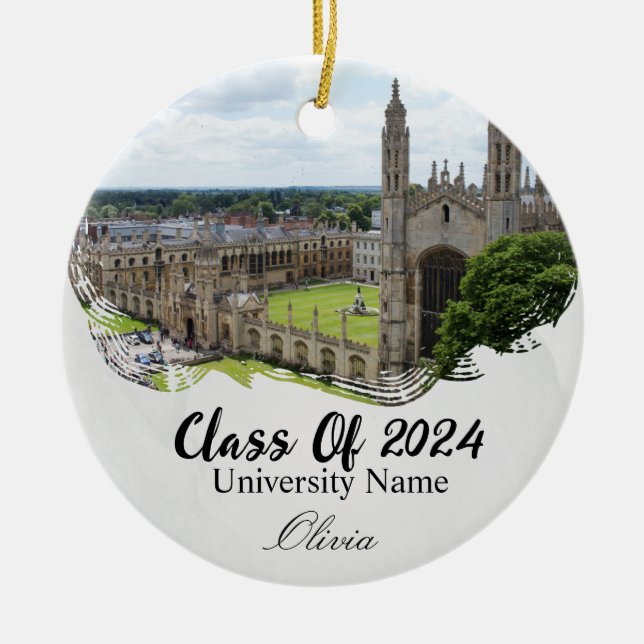 personalised high school graduation  ceramic ornament (Front)
