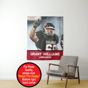 Personalised High School or College Football  Tapestry