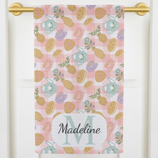 Personalised High Tea Florals Monogram Pastel Towel (Creator Uploaded)