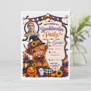 Personalised Highland Cow Halloween Party Invitati Invitation