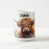 Personalised Highland Cow Mug