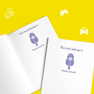 Personalised Highland Cow This book belongs to Self-inking Stamp