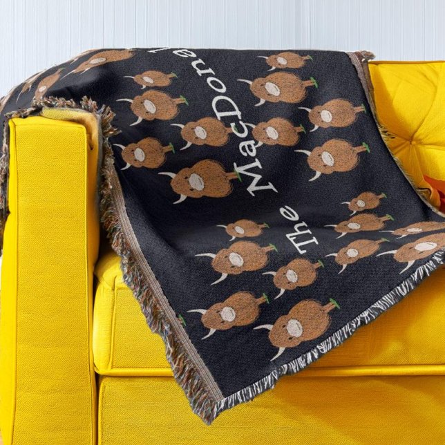 Personalised Highland Cow  Throw Blanket (Creator Uploaded)