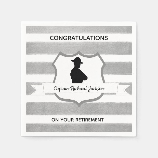 Personalised Highway Patrolman Retirement Party Napkin (Front)