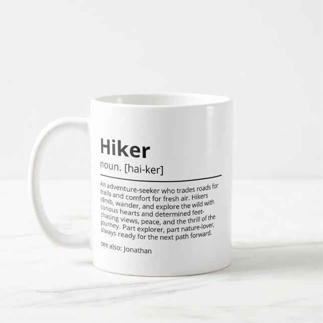 Personalised Hiker Definition Mug | Custom Name Ad (Left)