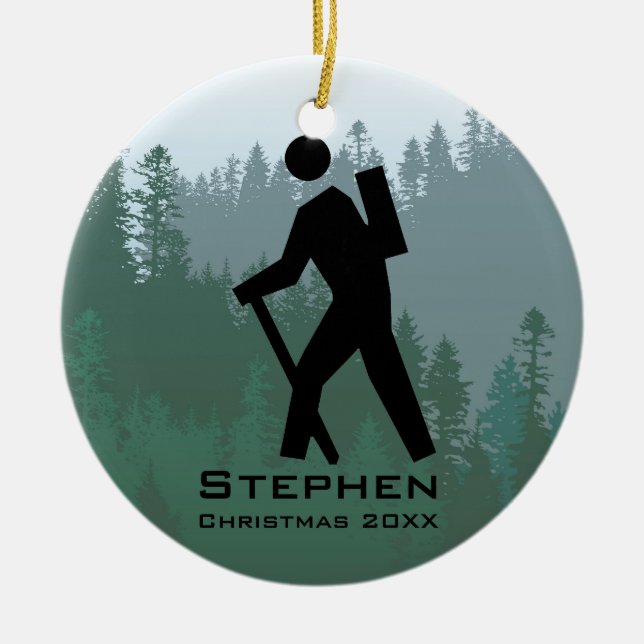 Personalised Hiking Ornament (Front)