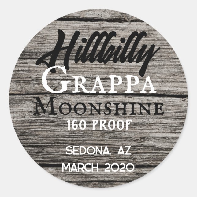 Personalised Hillbilly Moonshine Label (Front)