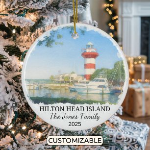 Personalised Hilton Head Island Ornament, Carolina Ceramic Ornament