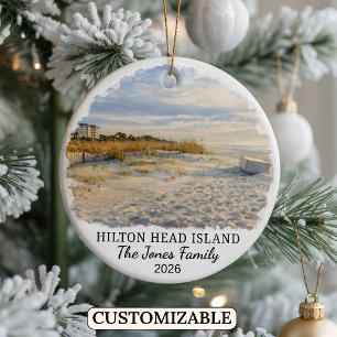Personalised Hilton Head Island, South Carolina Ceramic Ornament