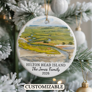 Personalised Hilton Head Island, South Carolina Ceramic Ornament