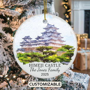 Personalised Himeji Castle Ornament, Japan Ceramic Ornament