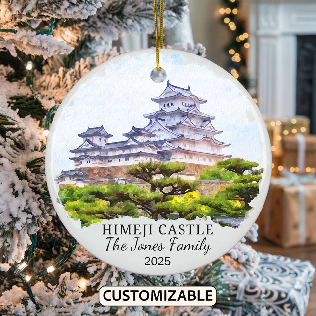 Personalised Himeji Castle Ornament, Japan Ceramic Ornament (Creator Uploaded)