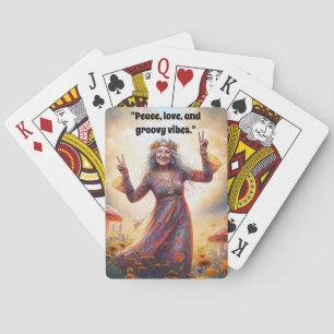Personalised Hippie Boho Grandma Custom Mushrooms  Playing Cards