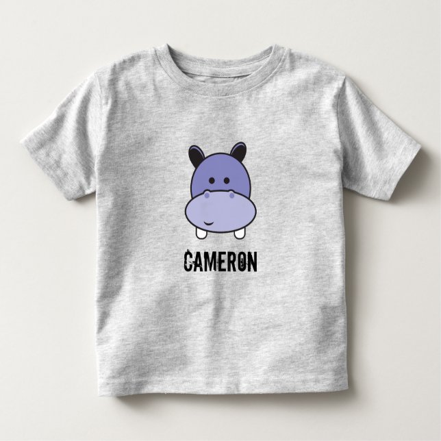 Personalised Hippo Illustration Toddler T-Shirt (Front)