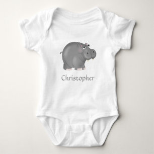 Personalised Hippo T-Shirt Baby Bodysuit