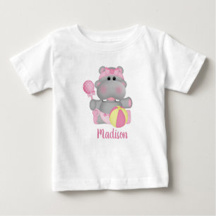 Personalised Hippo with Rattle and Ball T-Shirt