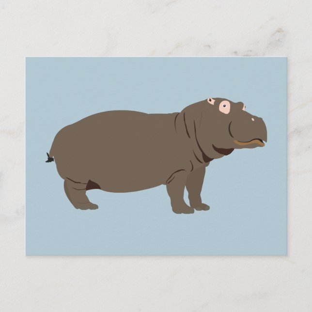 Personalised Hippopotamus Hippo  Holiday Postcard (Front)