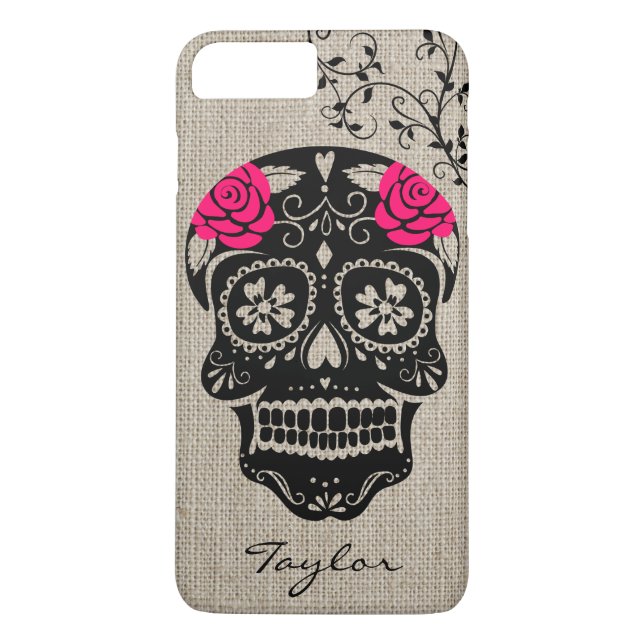 Personalised Hipster Sugar Skull Case-Mate iPhone Case (Back)