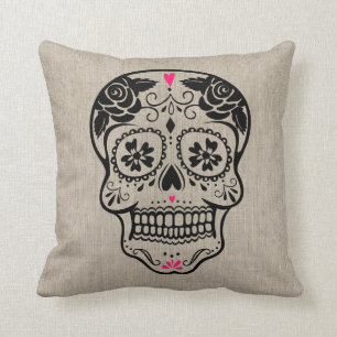 Personalised Hipster Sugar Skull Cushion