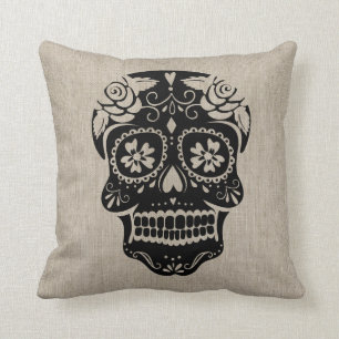 Personalised Hipster Sugar Skull Cushion