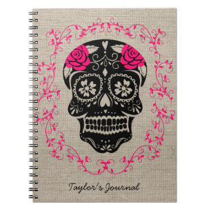Personalised Hipster Sugar Skull Notebook