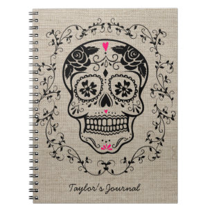 Personalised Hipster Sugar Skull Notebook