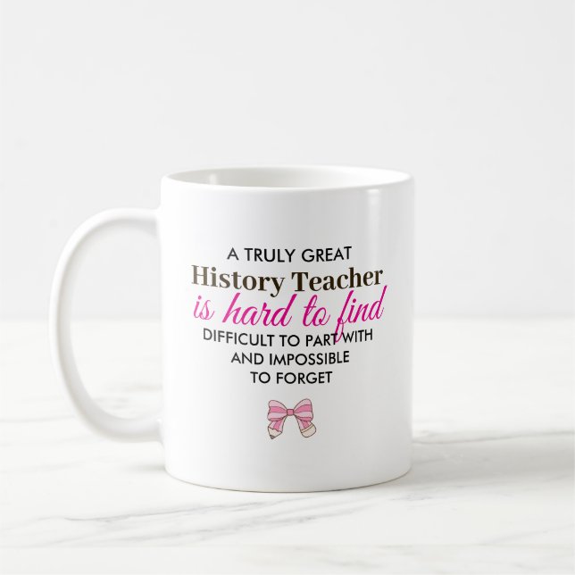 Personalised History Teacher Appreciation Gift Coffee Mug (Left)