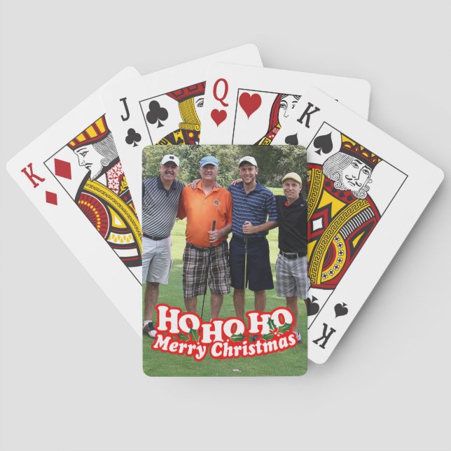 Personalised Ho ho Christmas photo playing cards (Back)