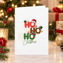 Personalised Ho Ho Ho Photo Christmas Folded Card