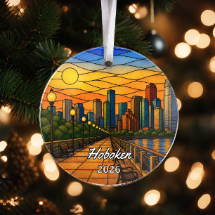 Personalised Hoboken Acrylic Ornament, Custom New Ornament