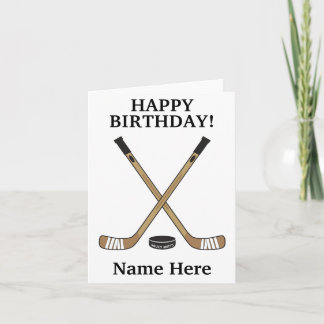 Personalised Hockey Birthday Hockey Sticks Card
