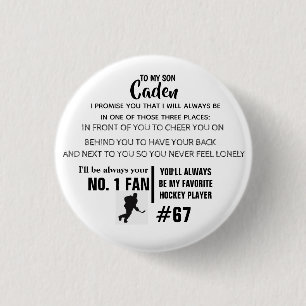 Personalised Hockey Button NO.1 FAN