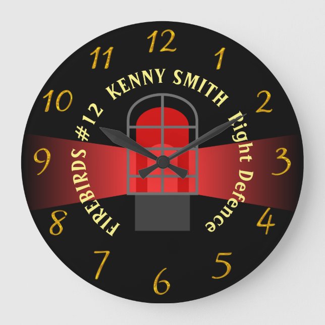 Personalised Hockey clock with YOUR NAME (Front)