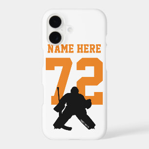 Personalised Hockey Goalie Name Number Orange
