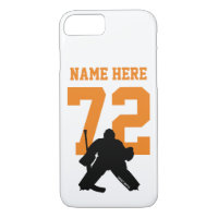 Personalised Hockey Goalie Name Number Orange