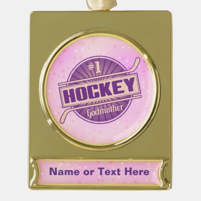 Personalised Hockey Godmother Christmas Ornament (Front)